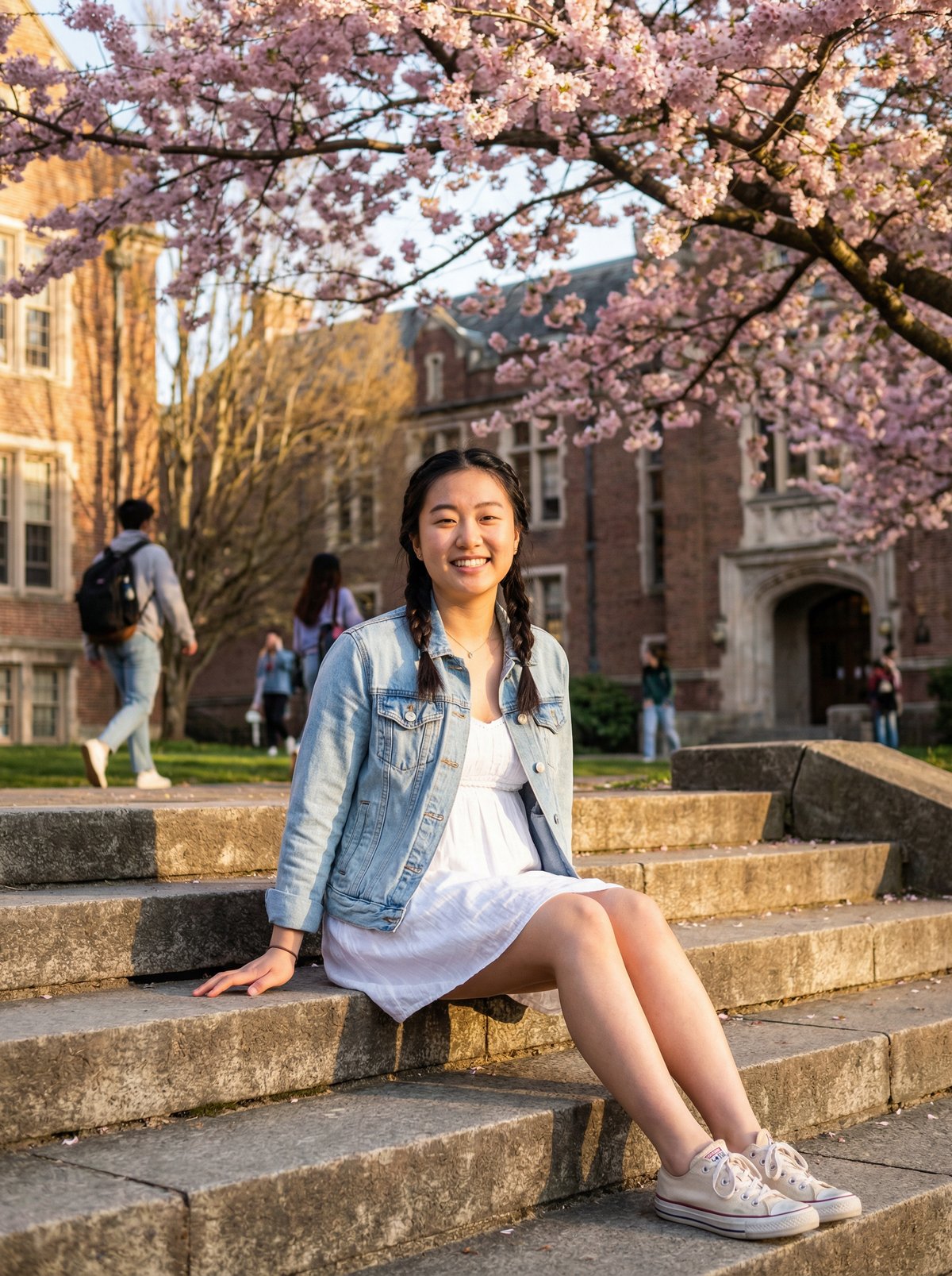 校花传媒·校花传媒·校园学生妹春日写真 | 樱花树下的青春记忆